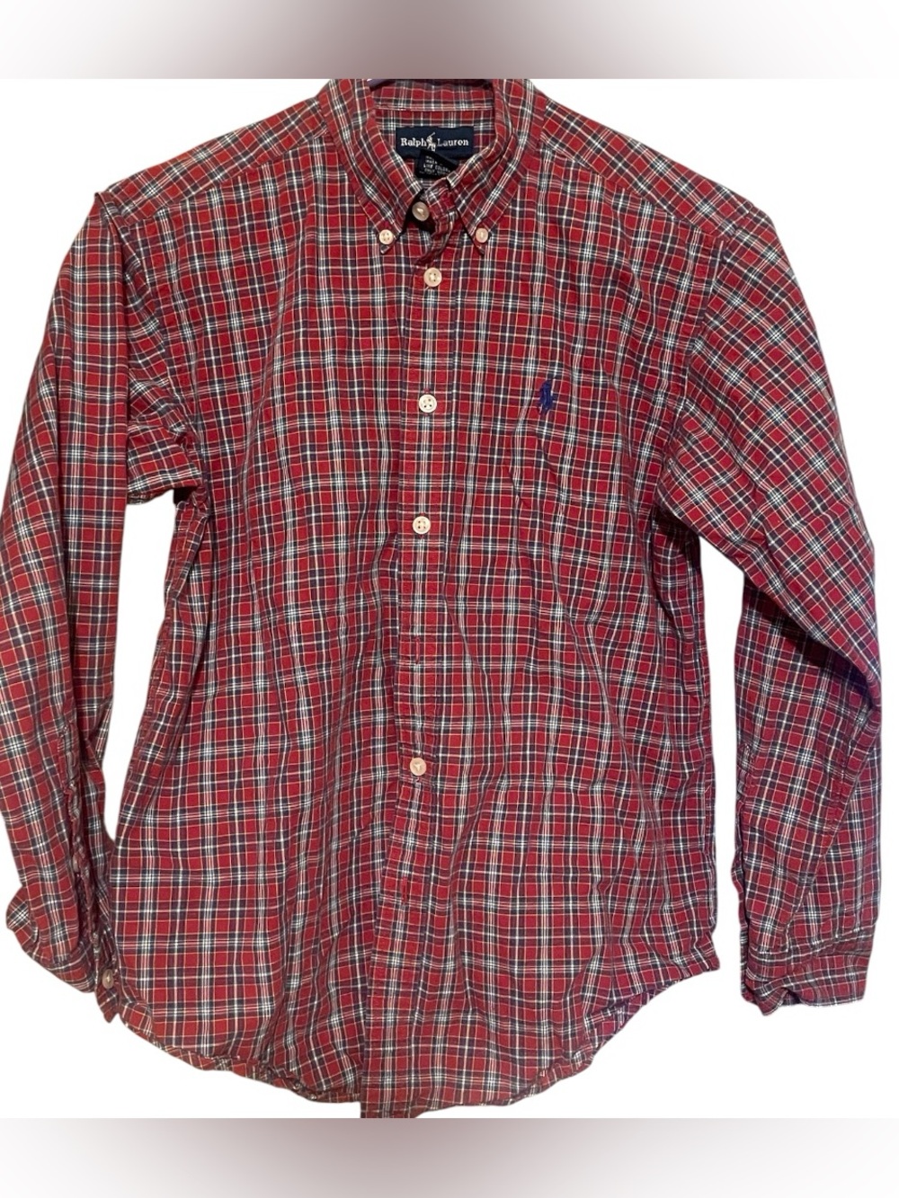 Ralph Lauren Boy’s Red Plaid Button-Down Shirt